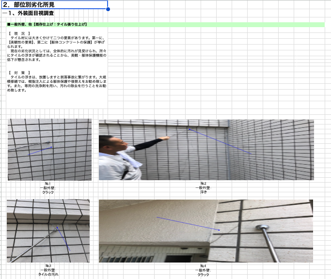 AIが生成した現場調査報告書